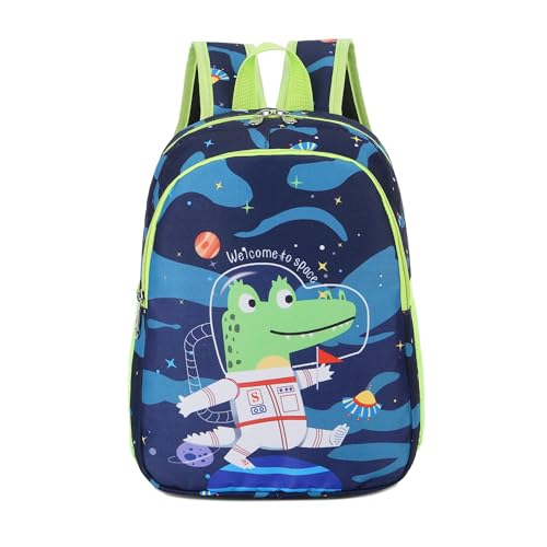 CHERUBIC Kids Toddler Cute Backpack Little Cartoon Travel Lightweight Bag Daypack For 3 Girls Boys (Space) - color: Baby Crocodile, size: Small-12"H