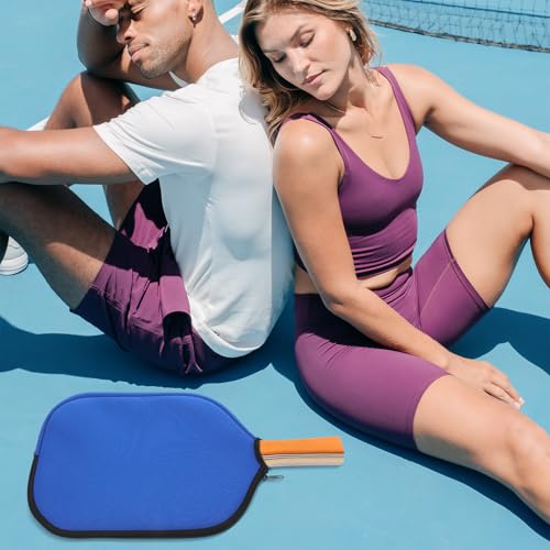 Abaodam Table Tennis Paddle Case Neoprene Material, Anti-scratch Protective Storage Bag, Portable Blue Racket Cover for Sports and Leisure Use