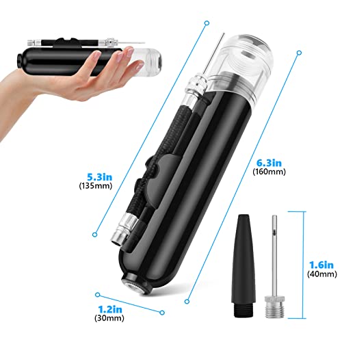 BROTOU Ball Pump, Dual Action Inflate Air Pump with 3 Needles and 2 Nozzles for Soccer Ball, Basketball, Volleyball, Balloons, Bikes