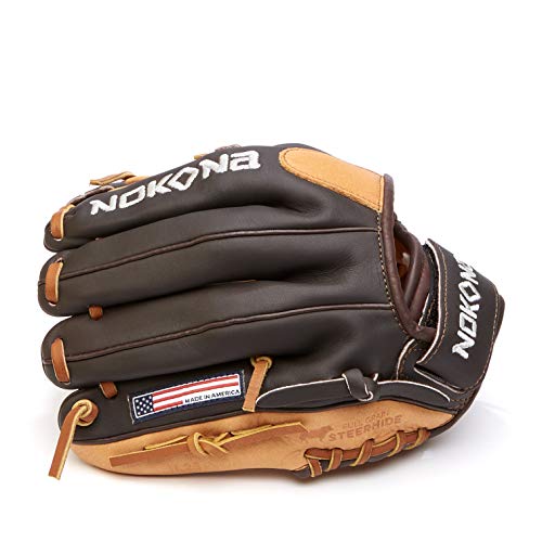 Nokona S-V1 Handcrafted Alpha Baseball and Softball Glove - I-Web for Infield and Outfield Positions, Youth 11.25 Inch Mitt, Made in The USA