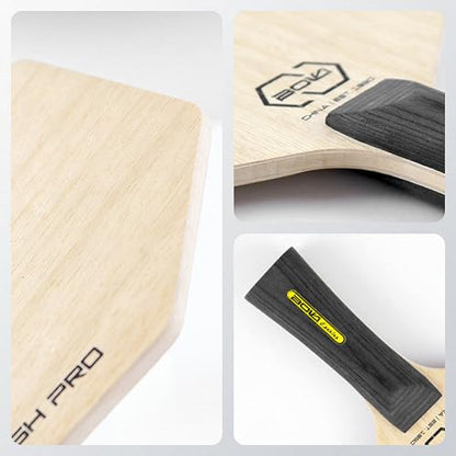 HUIOP 5-Ply Pure Wood Table Tennis Racquet Hexagon Bat Paddle
