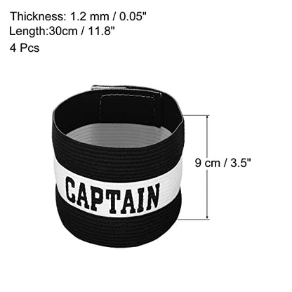 PATIKIL Captain's Armband, Pack Elastic Arm Band for Soccer Team Training - color: Black