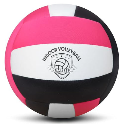 Soft Indoor Volleyballs for Girls Youth Beginners Trainer Fabric Light First Learning Volleyballs Safe Quiet Practicing Inside the House Birthday Easter Gifts - color: Pink