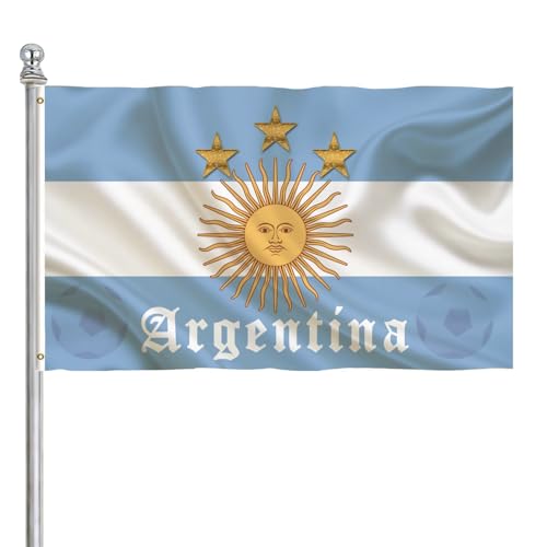 Argentina Sports Soccer Football Flag Fans Supporters Flags for Outdoor Garden Field Decor Banner 5x3ft - color: Argentina