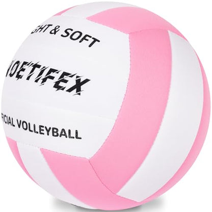 Soft Indoor Volleyball, Ultra Soft Fabric Lightweight Volleyball for Safe & Quiet Practice, Ideal for Kids Youth Beginners Indoor Home Yard Training Games (Deflated)