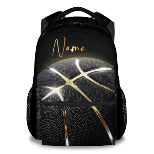 Custom Basketball Backpack for Boys - 17 Inch Kids Backpacks for Kindergarten Elementary, Lightweight Sport Back to School Supplies Bookbag for Toddler - color: Yellow