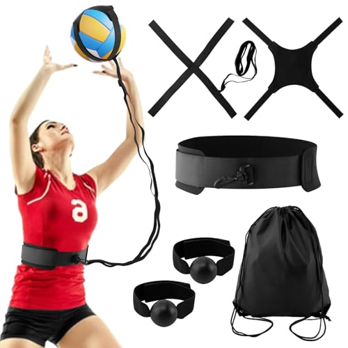 Volleyball Training Equipment Aid,Solo Volleyballs Trainer to Practice Serve,Setting,Spiking And Pass,Adjustable Volleyball Practice Equipment for Teens,Girls,Boys Gift for Beginners & Pro ﻿
