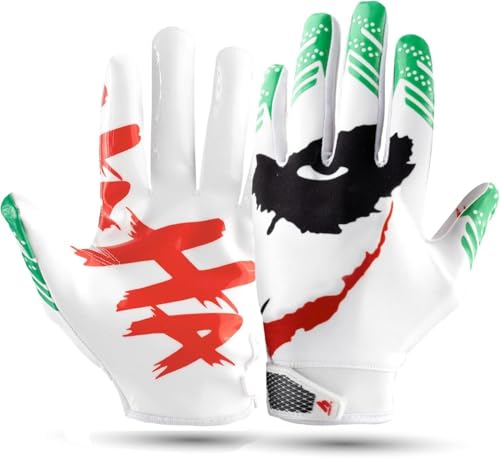 Youth Football Gloves - Elite Trendy Wide Receiver Gloves for Youth & Adult – Extra Sticky Grip Kids Football Gloves for Game Day, Training, High School - color: Original, size: Youth - XS/S