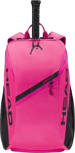 HEAD Tour Tennis Backpack 25L - Holds 2 Racquets, Shoe Compartment, Phone Pocket, Water Bottle & Ball Can Pockets - color: Pink