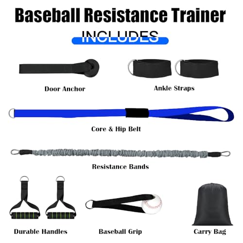Davllin Core & Hip Belt Resistance Band for Baseball & Softball Training - style: 9-in-1 Classic