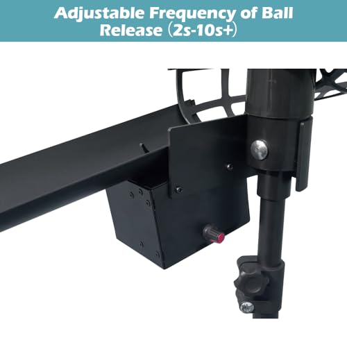 YUEWO Electric Tennis Ball Dropping Machine Tennis Ball Feeder Tennis Machine Lightweight Tennis Serving Machine Frequency Adjustable for Pickleballs & Red Tennis Balls