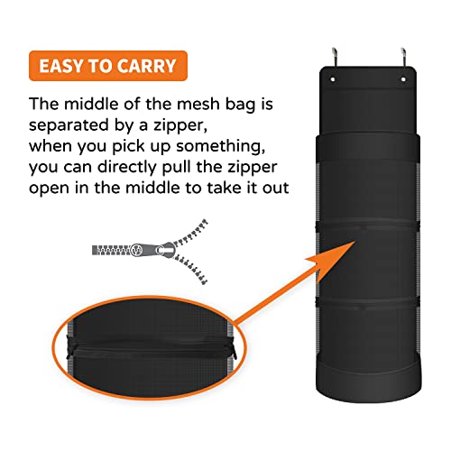 Boczif Hanging Organizer, Over The Door Hanging Sports Equipment and Ball Storage, Garage Sports Equipment Organizer for Hold Soccer, Basketball, Football, Volleyball and Swimming Gear
