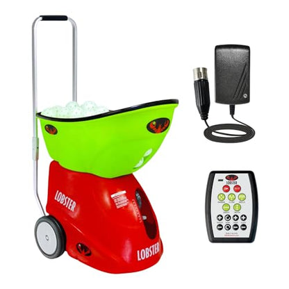 Lobster Sports Pickleball Machine – Full-Featured – Adjustable Topspin, Backspin, & Lobs, Random Oscillation, Ball Speed (20-60MPH), Lightweight & Portable, Holds 125 Balls, with Multi-Function Remote - style: The Pickle Champion