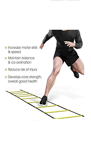 txmachine® Agility Ladders Speed Ladder Training Ladder for Soccer, Speed, Football Fitness Feet Training with Carry Bag - color: blue, size: 16.4ft/10 rungs