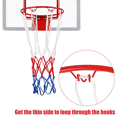 2 Pack 8 Loop Mini Basketball Net Replacement,Heavy-Duty Nylon Little Small Basketball Net with Vibrant Color,All Weather Anti Whip for Indoor Door/Room Walls 8"-10.25" Hoop