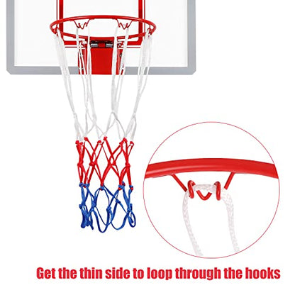 2 Pack 8 Loop Mini Basketball Net Replacement,Heavy-Duty Nylon Little Small Basketball Net with Vibrant Color,All Weather Anti Whip for Indoor Door/Room Walls 8"-10.25" Hoop