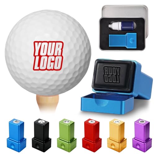 Custom Monogram Golf Ball Stamp Personalized Golf Ball Marker Stamp with Name Logo Initial Customized Golf Ball Stamper Gifts for Men Dad Golfer Husband Boyfriend - color: Logo, size: Rectangular Handle