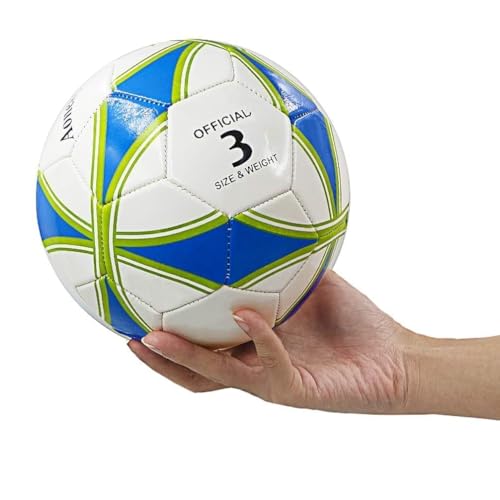 Aoneky Soccer Ball with Pump - color: 1 Pack with 1 Pump - White/Blue/Green, size: 5