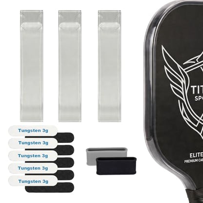 Pro Pickleball Paddle Tuning Kit - Lead-Free Tungsten Weights (30g), Pre-Cut Anti-Wrinkle Edge Guard Tape & Silicone Grip Bands - Swing Weight & Edge Protection Accessory Bundle - color: Transparent