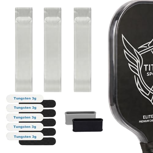 Pro Pickleball Paddle Tuning Kit - Lead-Free Tungsten Weights (30g), Pre-Cut Anti-Wrinkle Edge Guard Tape & Silicone Grip Bands - Swing Weight & Edge Protection Accessory Bundle - color: Transparent