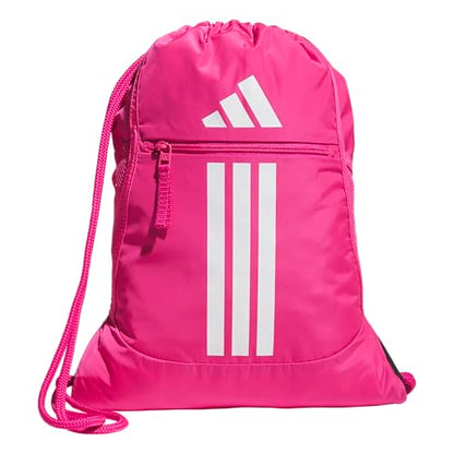 adidas Alliance Sackpack – Drawstring Backpack for Sports, Small Gym Bag - color: Team Shock Pink 2/White/3