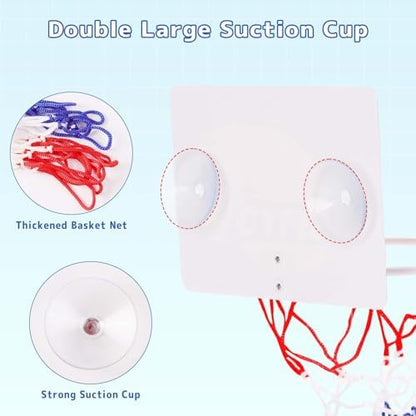 Cyfie Bath Toys for Toddlers - Bathtub Basketball Hoop Set with 4 Balls for Kids Ages 3-8 - Suction Cup Shower Toy for Boys and Girls - color: Bath Basketball Hoop