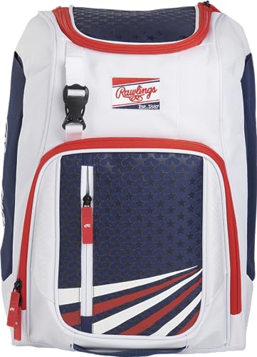 Rawlings | FRANCHISE Backpack Equipment Bag | Baseball/Softball | Rec/Travel | Multiple Styles - color: USA