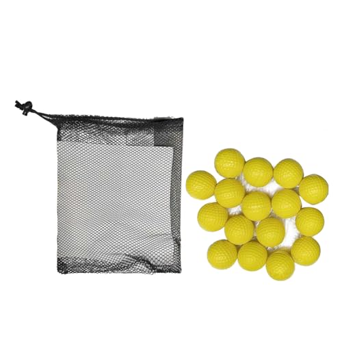RiToEasysports Golf Balls, 16 Practice Training Golf Balls Set Trajectory with Mesh Bag for Indoor Outdoor Practice
