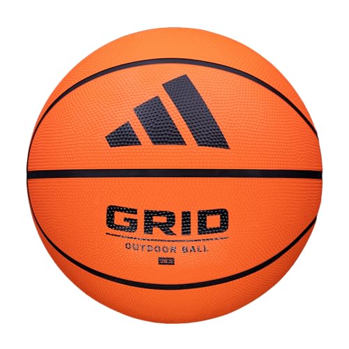 adidas | Grid | Recreational Rubber Basketball | Durable for Outdoor & Indoor Play - color: Orange, size: Size 6 (28.5")