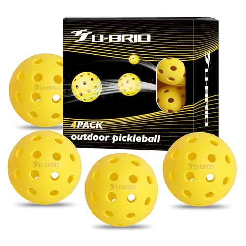 Pro-Grade 40-Hole Outdoor Pickleball Balls 3/4/12 Pack- Pro-Player Tested with Wind-Resistant Design, High-Visibility & 300+ Hit Suitable for Players of All Skill Levels