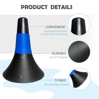 TNZMART 9 Inch Plastic Soccer Cones, Flexible Sports Training Agility Cones for Football Basketball Speed Drills Practice