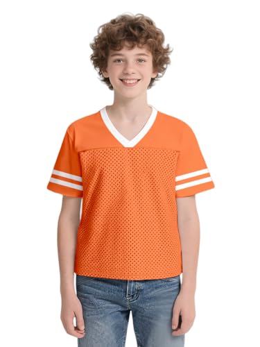 Football Jersey Blank Mesh Hip Hop Short Sleeve Shirt Plain Practice Sport Uniform Gift for Youth S~XL