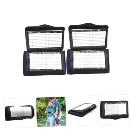 GALPADA 2 Pcs Football Play Wristband Card Holder, Soft Touch Multi-use Sports Wrist Wraps for Quarterback and Softball, Blue Adjustable Tactical Arm Bands for Outdoor Training