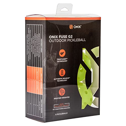 Onix Fuse G2 Outdoor Pickleball Balls USA Pickleball Approved - color: Neon Green, size: 6 Pack