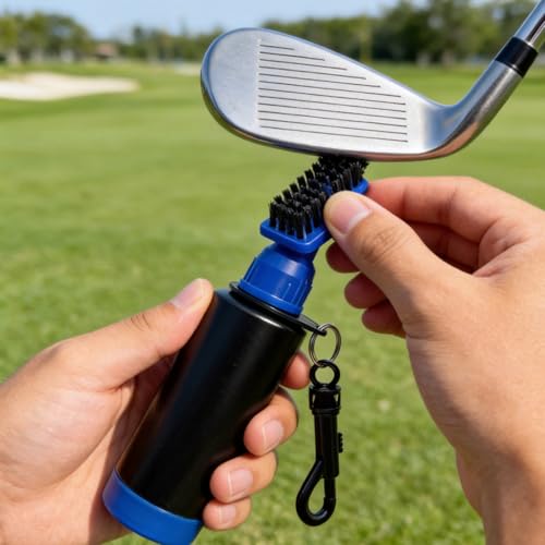 18 Pack Golf Club Brush Groove Cleaner with Water Cleaning Brush Tool with Retainer Clip and Squeeze Water Bottle Holds 4 Oz Water Groove Cleaner Golf Gift/Accessories for Men