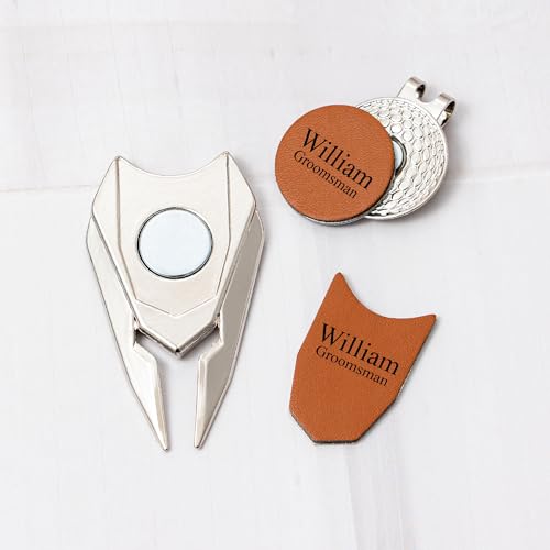 Personalized Divot Repair Tool Set, Engraved Golf Ball Marker Set for Men, Custom Golf Turf Tools Gift for Dad Golfer Groomsman