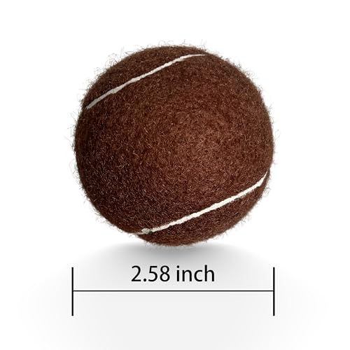 4 Pack Tennis Balls - Long Lasting Practice Balls for Tennis Beginners, Tennis Training Balls, Dog Fetch Toys - color: Brown
