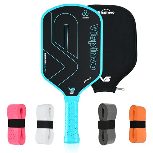 Carbon Fiber Pickleball Paddle USAPA Approved, 16MM T700 Thermoformed Pickleball Paddle with Polypropylene Honeycomb Core, Foam Injected Edges Designed for Ultimate Spin & Consistency - color: Blue