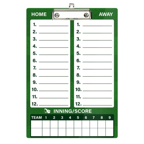 WISYOK Double-Sided Dry Erase Clipboard for Coaches, Baseball, Softball Lineup Board with Marker - style: Baseball