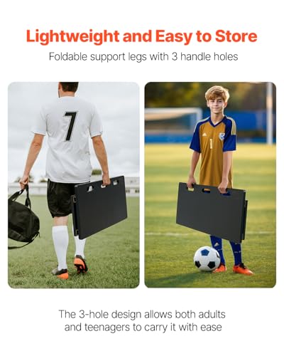 VEVOR Upgrade Soccer Rebounder Board, Mult-Adjustable Angles Portable Soccer Rebound Wall, Foldable Kickback Board, Soccer Practice Equipment, Ideal for Kids and Adults Passing & Shooting Drills - size: 40"X16"