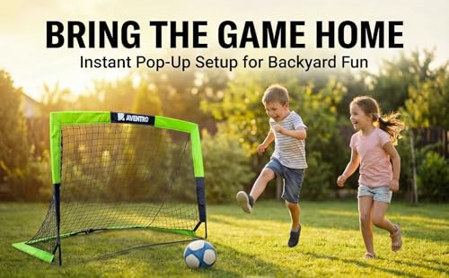 Premium Soccer Goal Set for Indoor & Outdoor – Improved Durability - Pop-Up Net with a Special Target, Ball and Multipurpose Pump, Cones & Sandbags to Support Maximum Stability (3x4 ft)