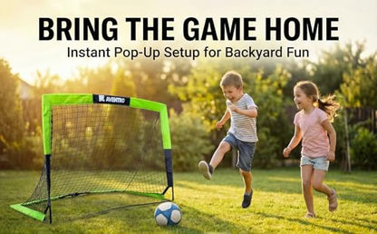 Premium Soccer Goal Set for Indoor & Outdoor – Improved Durability - Pop-Up Net with a Special Target, Ball and Multipurpose Pump, Cones & Sandbags to Support Maximum Stability (3x4 ft)