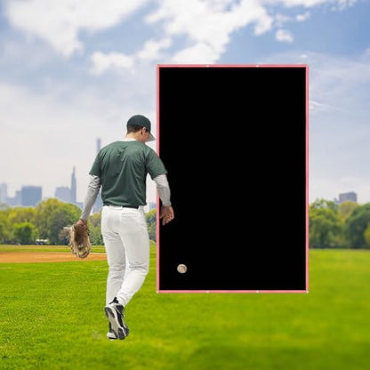 Baseball Batting Cage Backstop - Heavy Duty PVC Vinyl Net with Strike Zone for Hitting Pitching Practice - Portable Backstop Tarp for Coaches Players Youth in Backyard Field Training