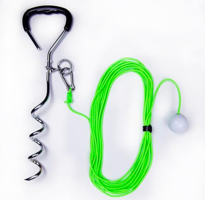 Swing Away! Golf Training Tool for Drivers & Irons - Practice Your Golf Swing in The Backyard with A Real Golf Ball & Experience 50 Feet of Ball Flight Feedback - color: Neon Green
