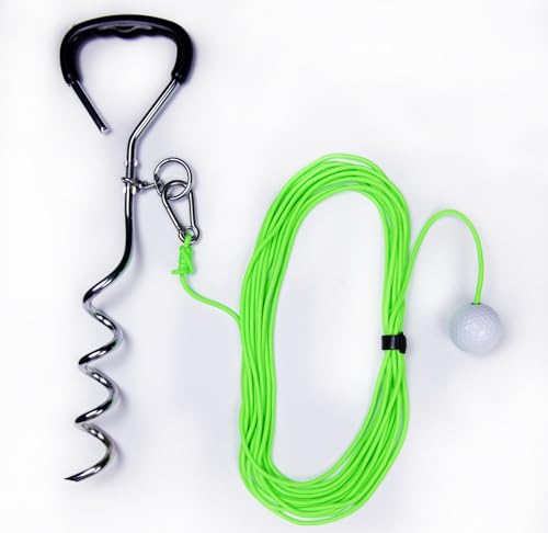 Swing Away! Golf Training Tool for Drivers & Irons - Practice Your Golf Swing in The Backyard with A Real Golf Ball & Experience 50 Feet of Ball Flight Feedback - color: Neon Green