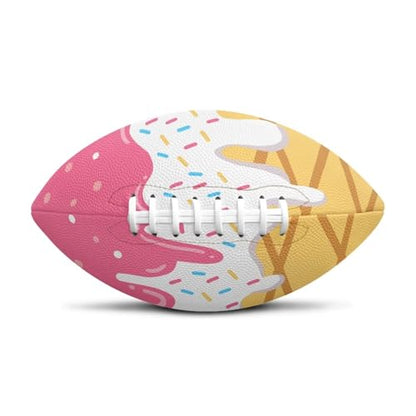 SYtrade Recreational Football Game Footballs PU Composite Leather Footballs for Training Indoor Outdoor - color: Pink Ice Cream