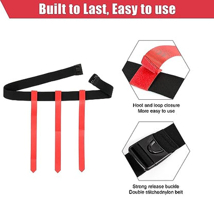 Flag Football Belts Kids, 14 Player Adjustable Flag Football Set with 42 Flags for Youth, Teens, Youth and Adults Sports Training Equipment, Easy Tear Away