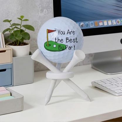 Fathers Day Golf Gifts for Men, Birthday Graduation Gift for Men Women Golfers Lovers, Husband Coworkers Boss Friend, You're the Best by Par Golf Ball Tabletop Display Stand Holders Gift Decor 3 tees
