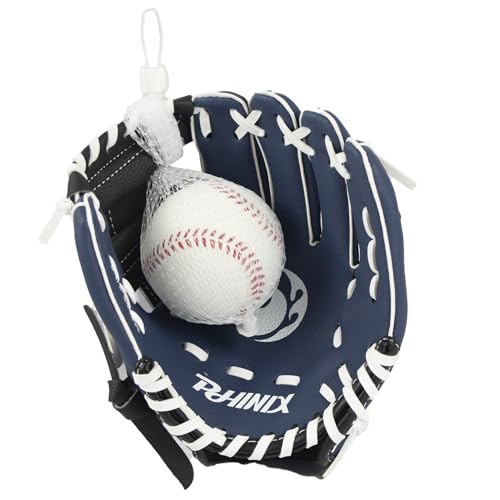 PHINIX Baseball Glove Tee Ball Mitts with Soft Ball for Kids Play & Training 8.5"-10" - color: Navy White, size: 8 1/2"Right Hand Throw