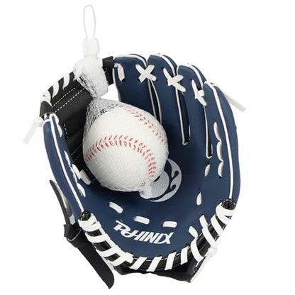 PHINIX Baseball Glove Tee Ball Mitts with Soft Ball for Kids Play & Training 8.5"-10" - color: Navy White, size: 8 1/2"Right Hand Throw